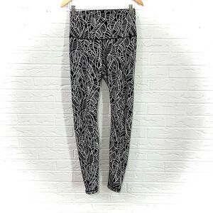 Lululemon Wunder Under Pant Full On Luxtreme Roll Down Pretty Palm Black Size 6